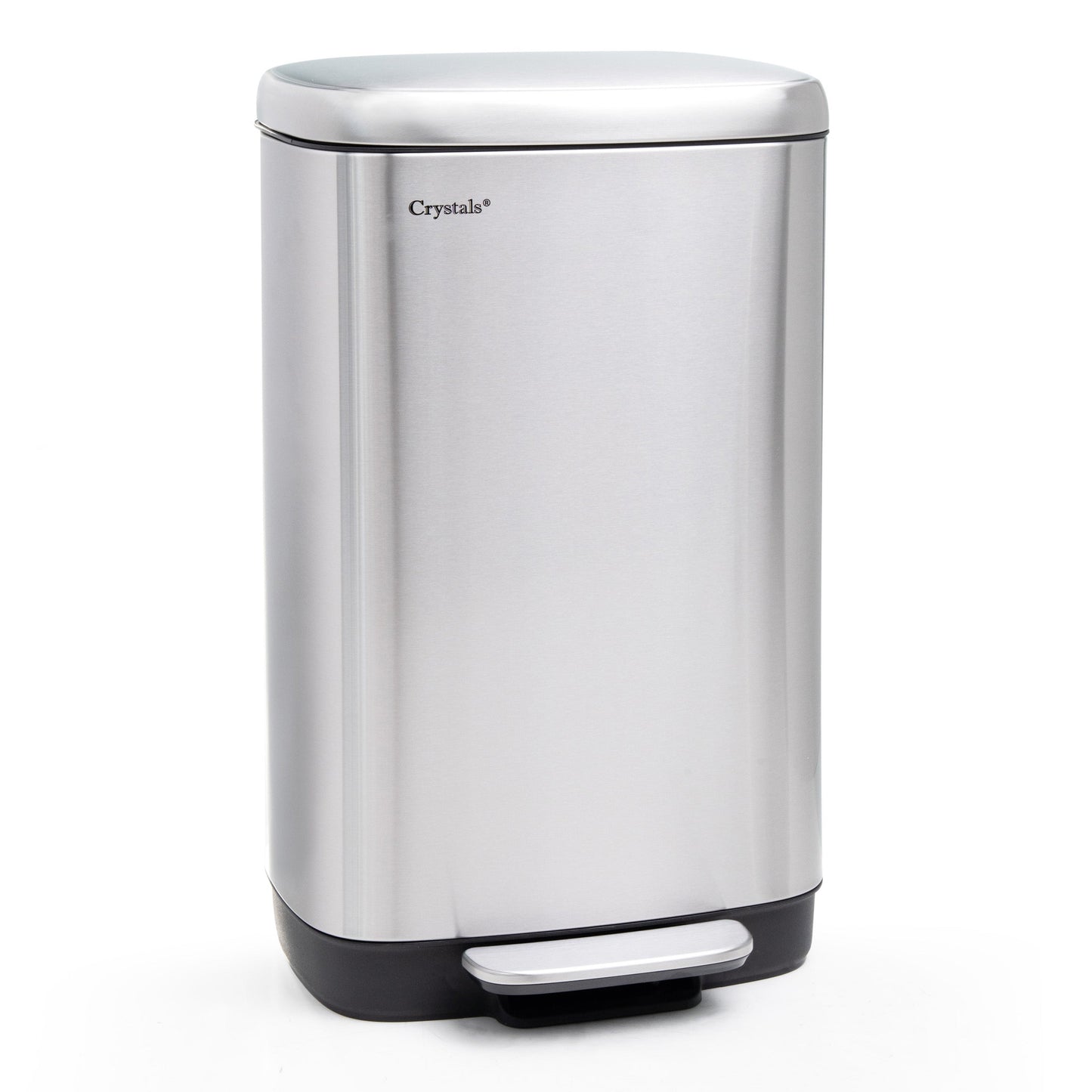 30L Rectangular Pedal Bin Soft Close Lid - Silver