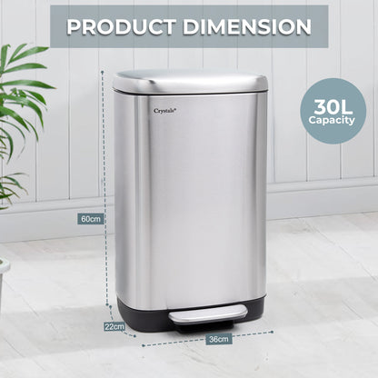 30L Pedal Bin with Soft Close Lid