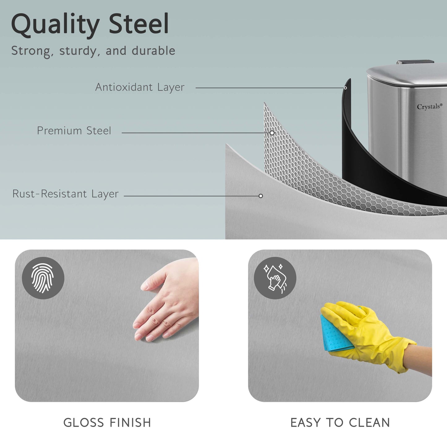 30L Square Pedal Bin with Soft-Close Lid