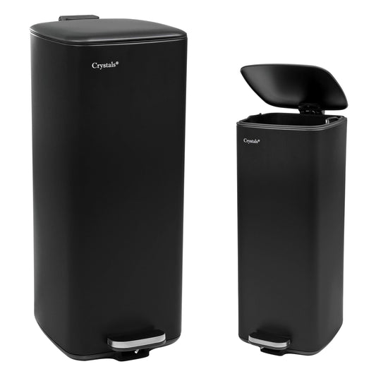 30L Stainless Steel Pedal Bin - Black