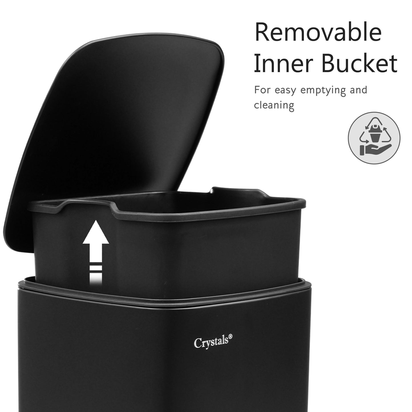 30L Square Pedal Bin with Soft-Close Lid
