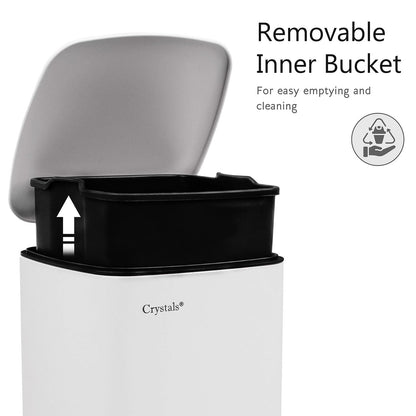 30L Stainless Steel Pedal Bin - White