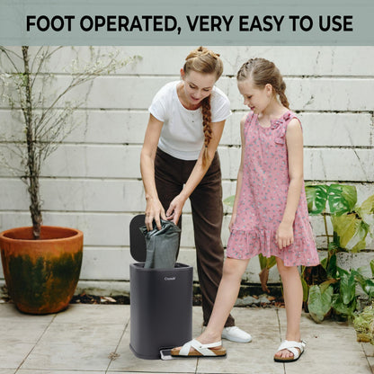 5L Soft Close Stainless Steel Pedal Bin