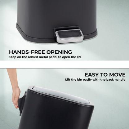 5L Soft Close Stainless Steel Pedal Bin