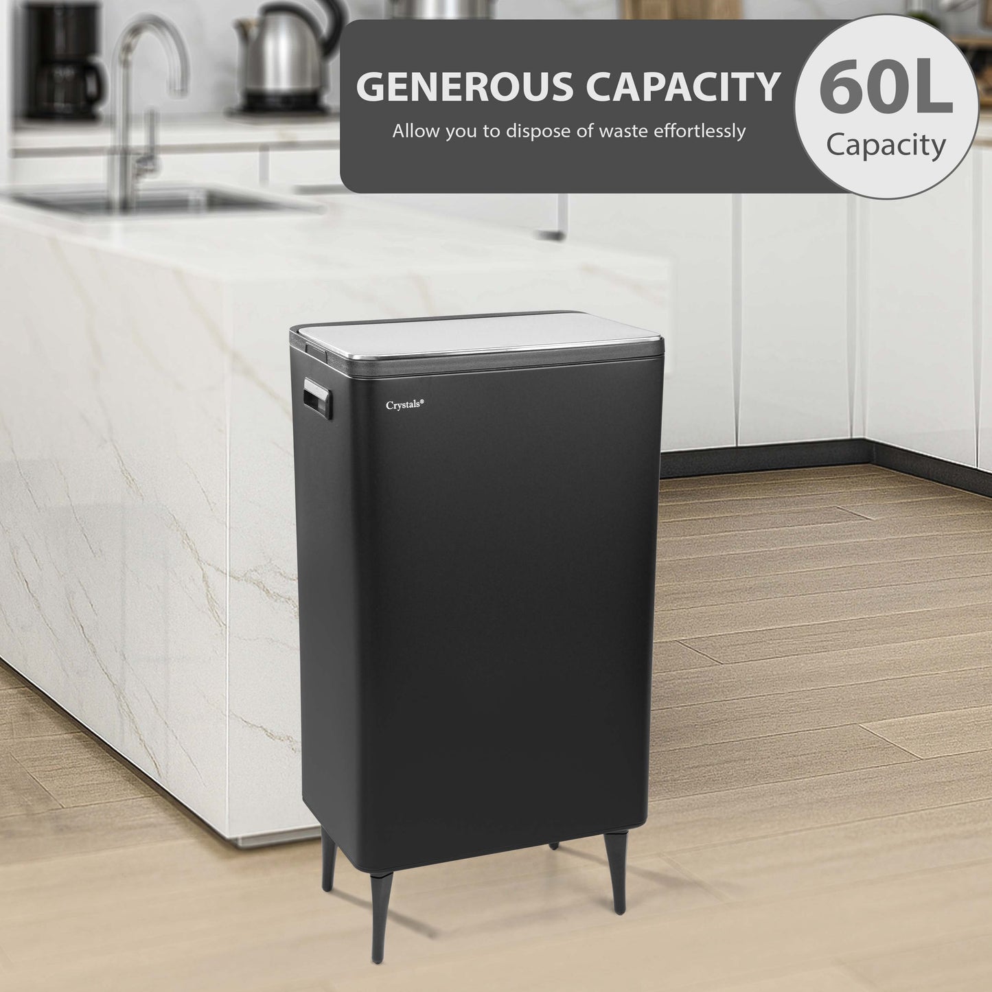 60L Dual Compartment Kitchen Bin