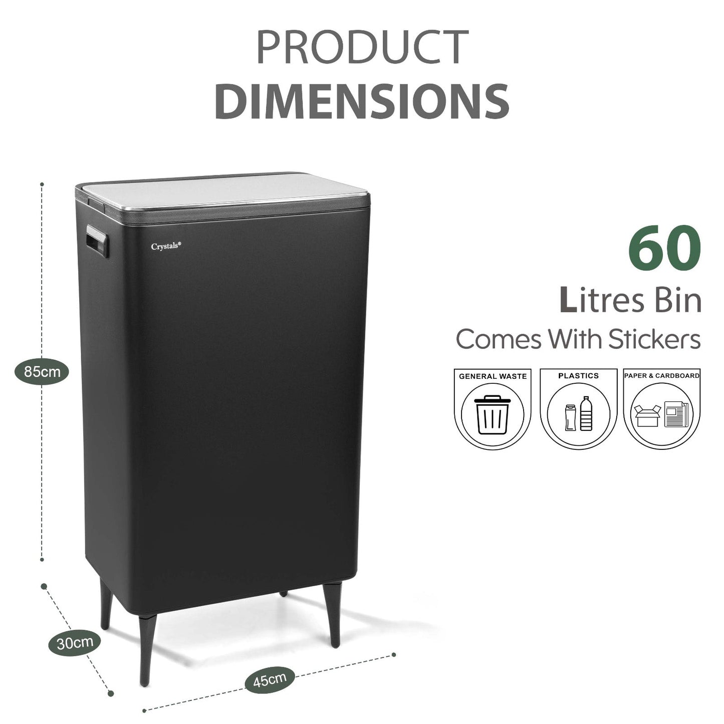 60L Dual Compartment Kitchen Bin