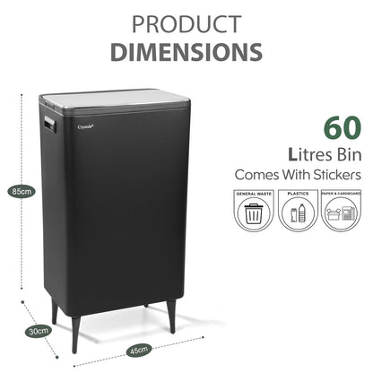 60L Dual Compartment Kitchen Bin