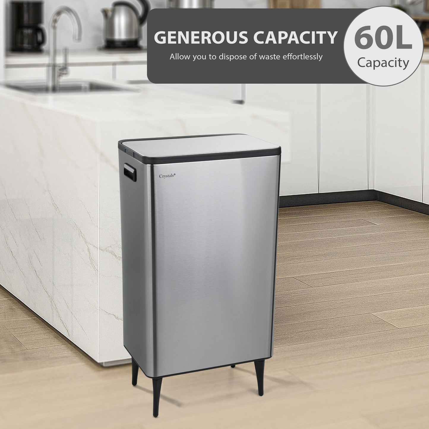 60L Dual Compartment Kitchen Bin