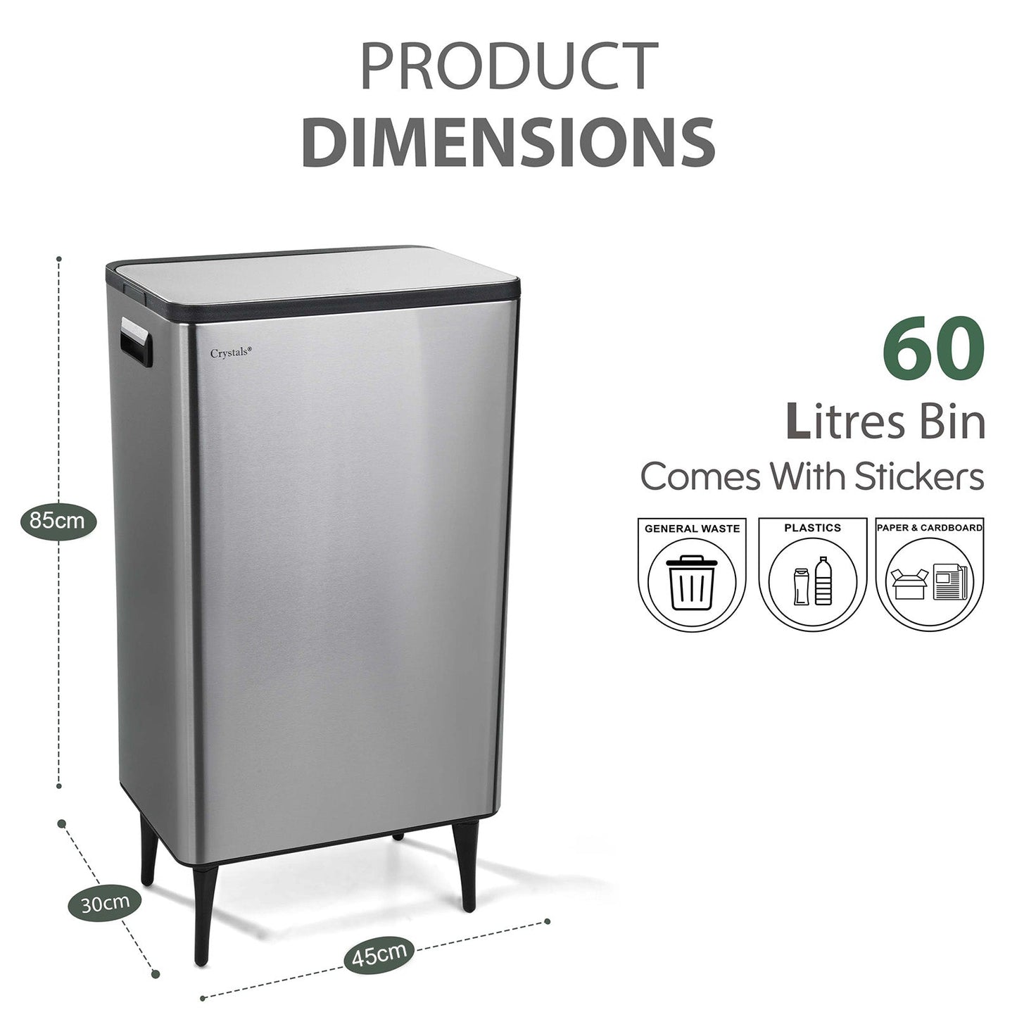 60L Dual Compartment Kitchen Bin