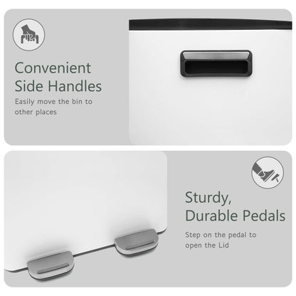 60L Dual Compartment Pedal Bin