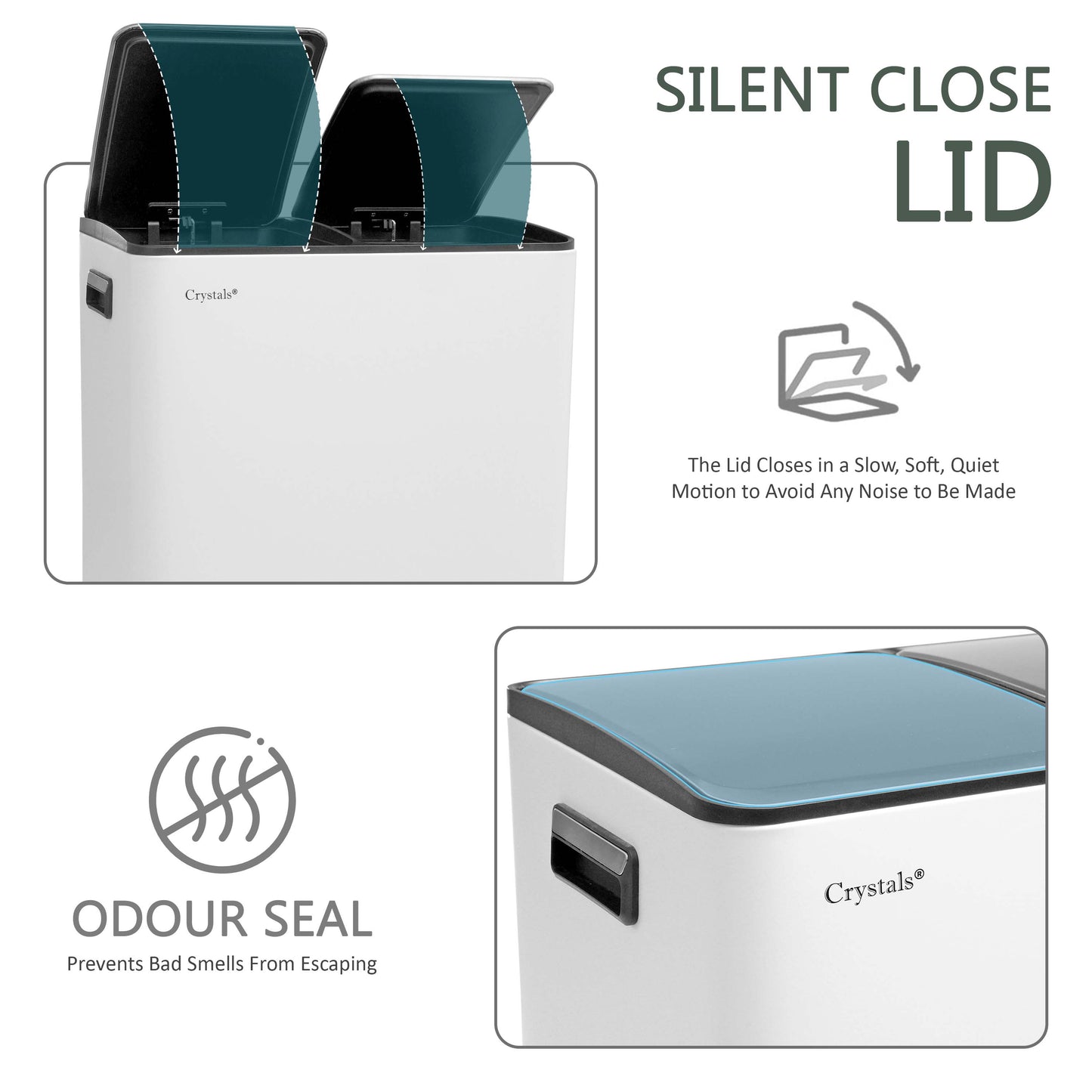 60L Dual Compartment Pedal Bin