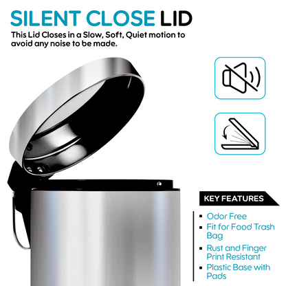 3L Pedal Bin with Toilet Brush Silver