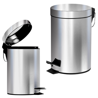 3L Pedal Bin with Toilet Brush Silver