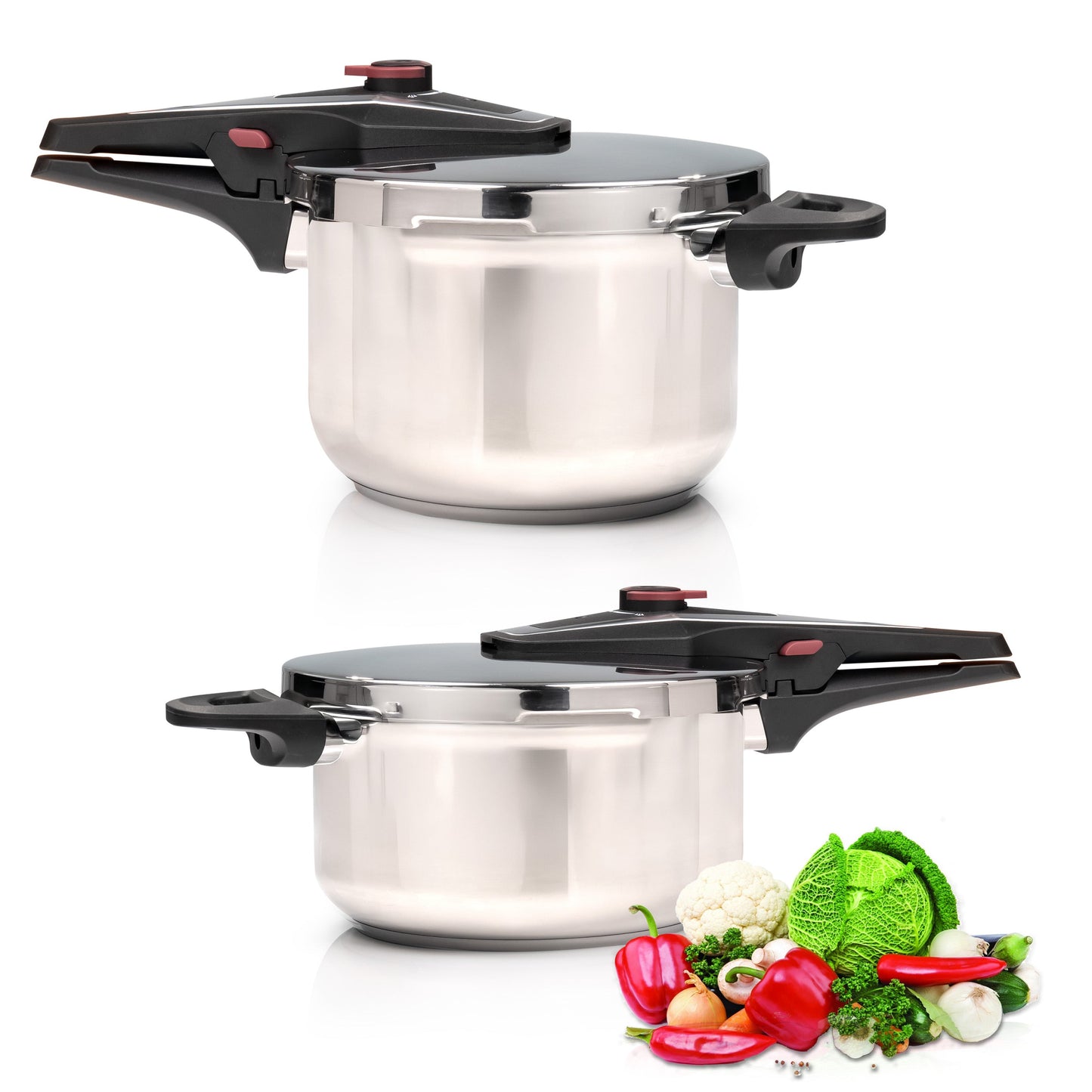 4/6 Litre Dual Handle Stainless Steel Pressure Cooker