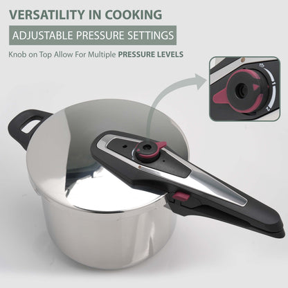 4/6 Litre Dual Handle Stainless Steel Pressure Cooker