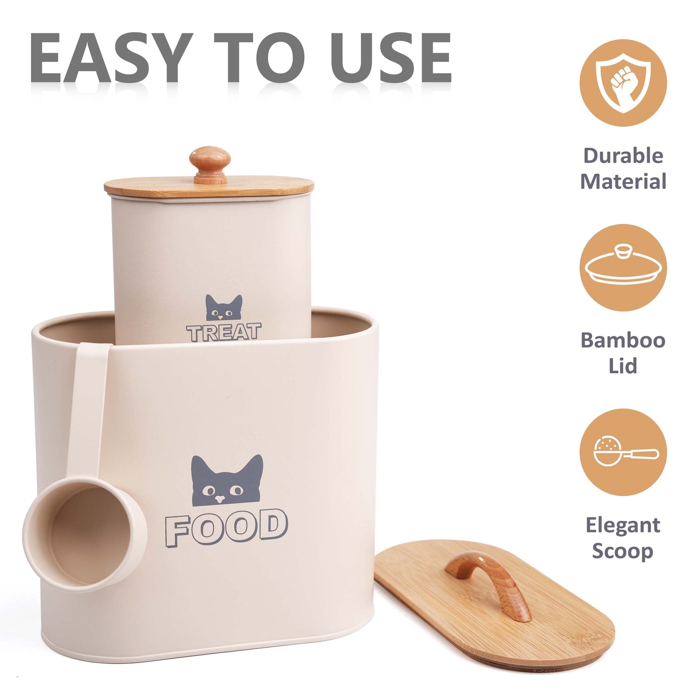Cat Food Storage Container With Scoop