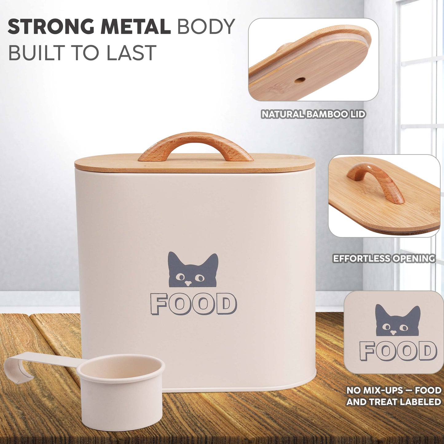 Cat Food Storage Container With Scoop