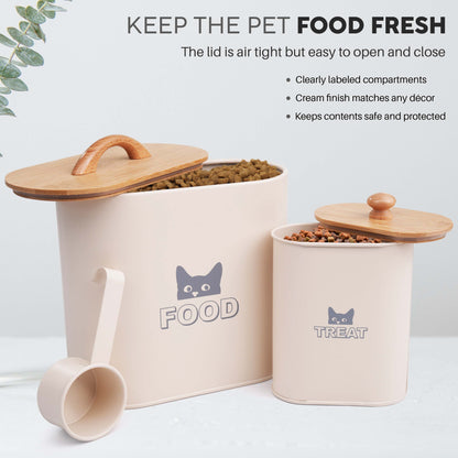 Cat Food Storage Container With Scoop