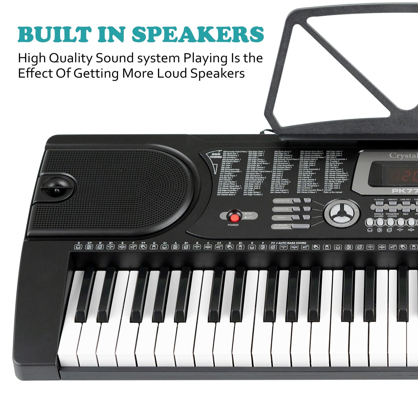 61 Keys Electronic Keyboard Piano + Stand & Music Chair