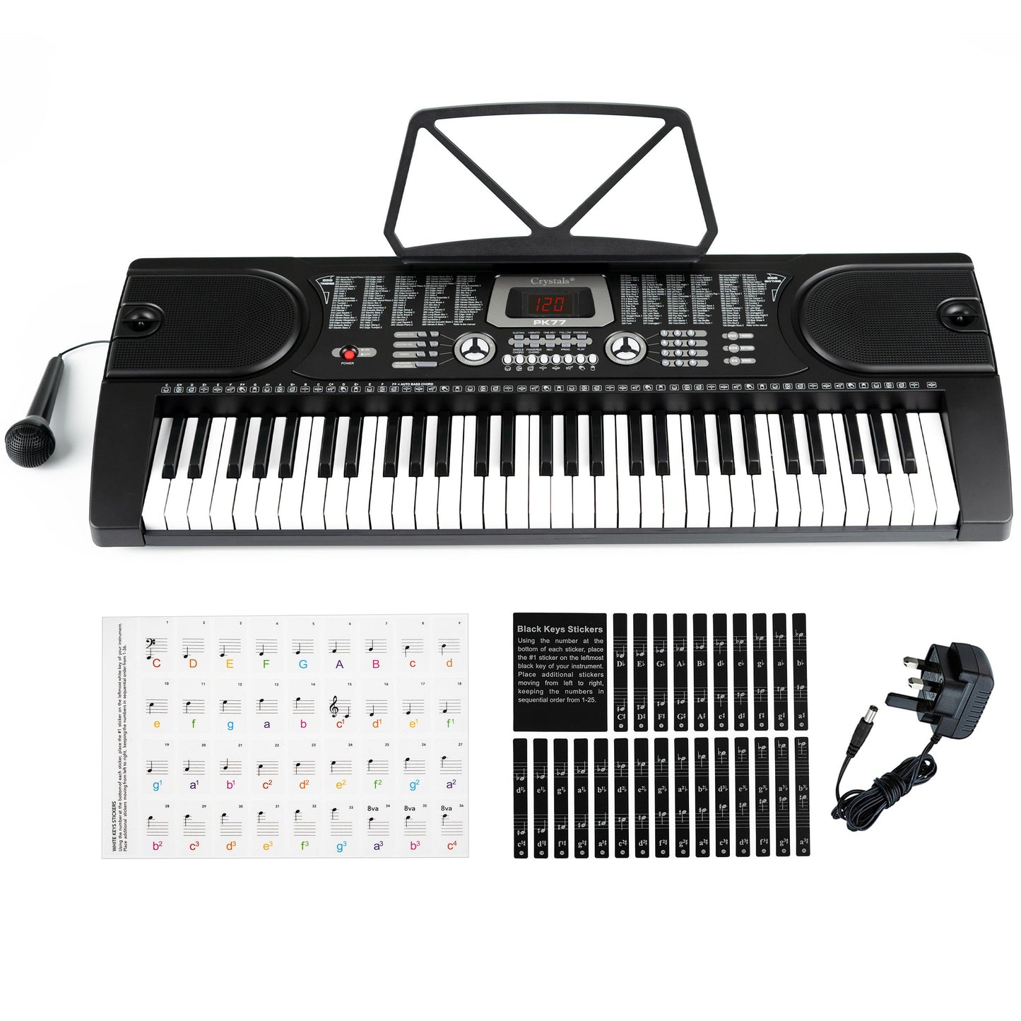 61 Keys Electronic Keyboard Piano + Stand & Music Chair