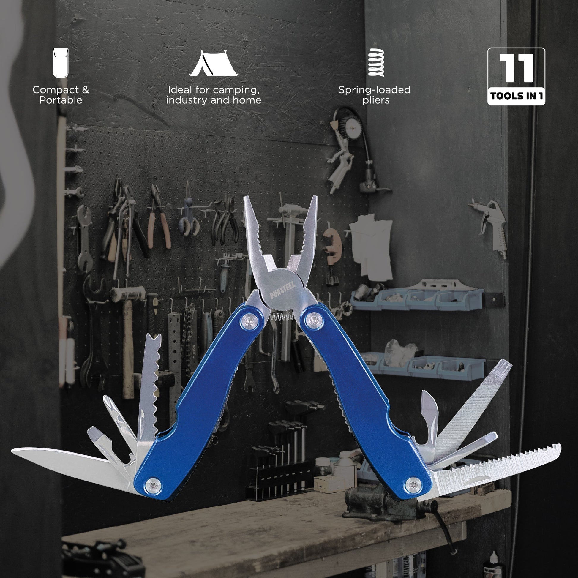 Pursonic 11-in-1 Multifunction Tool Survival Essentials Bundle – The Ultimate Compact Kit for DIY Outdoor and Everyday Use-2