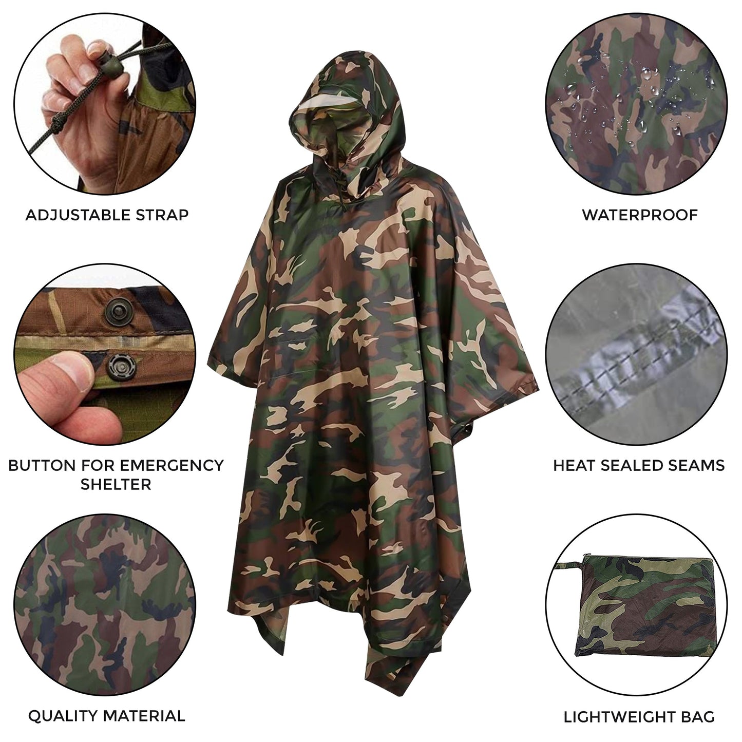 Heavy Duty Waterproof Poncho Adult