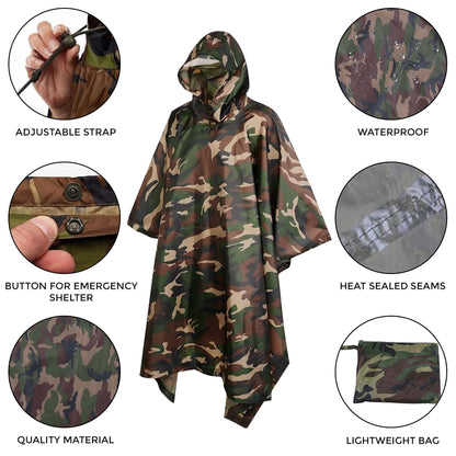 Heavy Duty Waterproof Poncho Adult