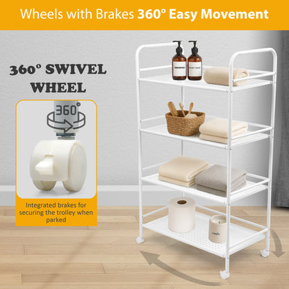 4 Tier Slim Kitchen Food Storage Trolley