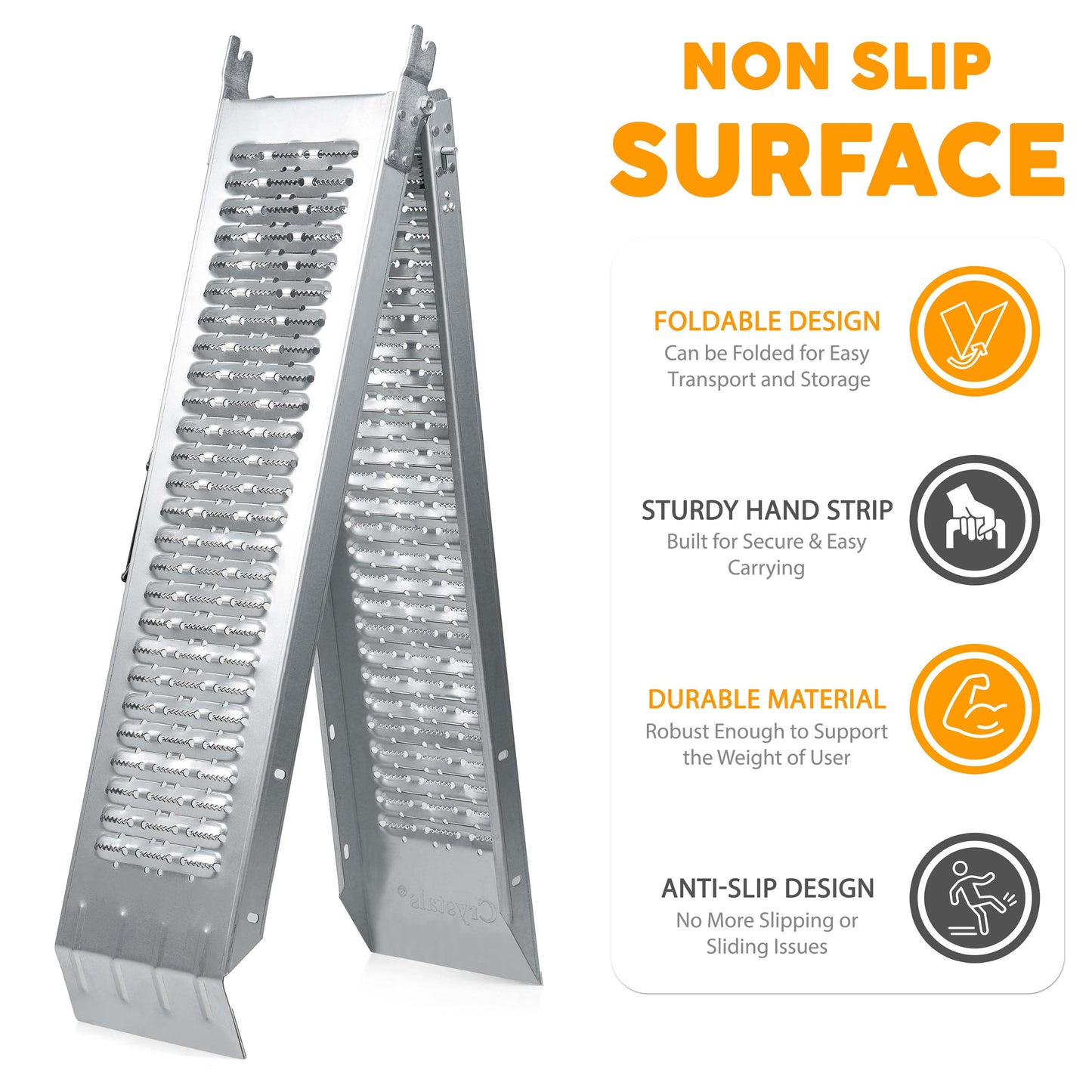 2-Pcs Steel Foldable Loading Ramp