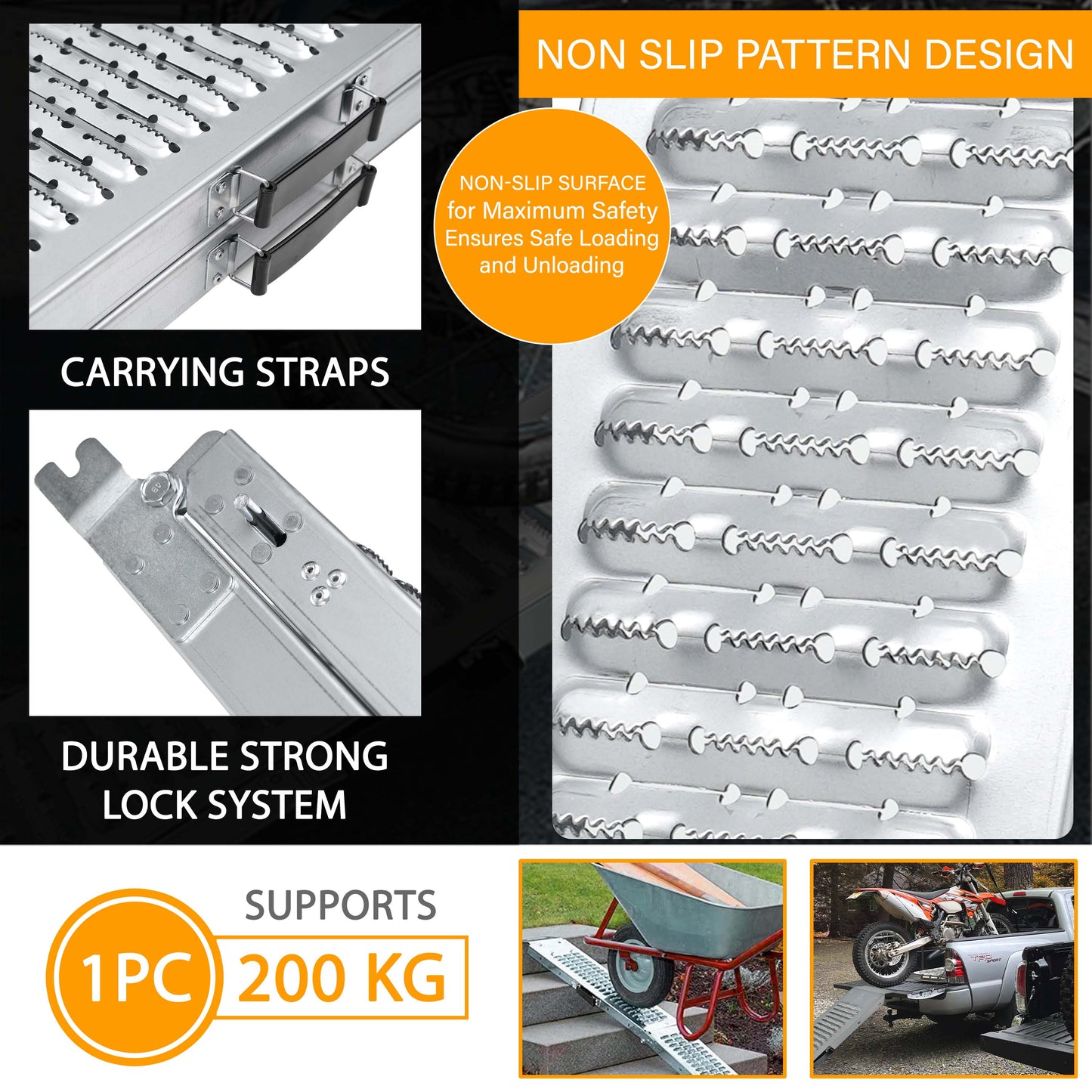 Heavy Duty Folding Loading Ramp 200kg