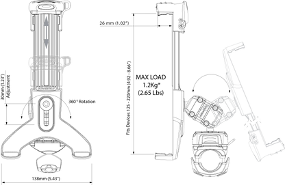 Scanstrut ROKK ROKK ROKK Mini Tablet Mount Kit | Rail Base | 4Boats