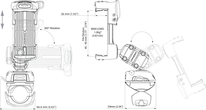 Scanstrut ROKK ROKK ROKK Mini Phone Mount Kit | Rail Base | 4Boats