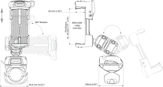 Scanstrut ROKK ROKK ROKK Mini Phone Mount Kit | Rail Base | 4Boats