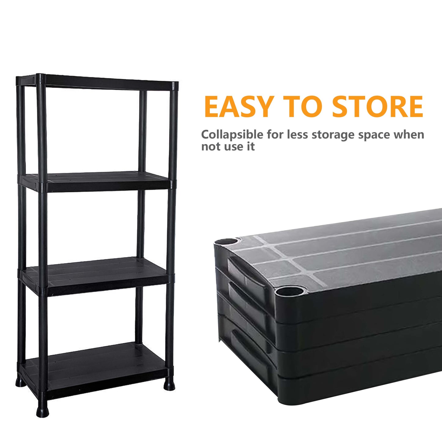 3/4/5 Tier Plastic Racking Shelving Storage Unit