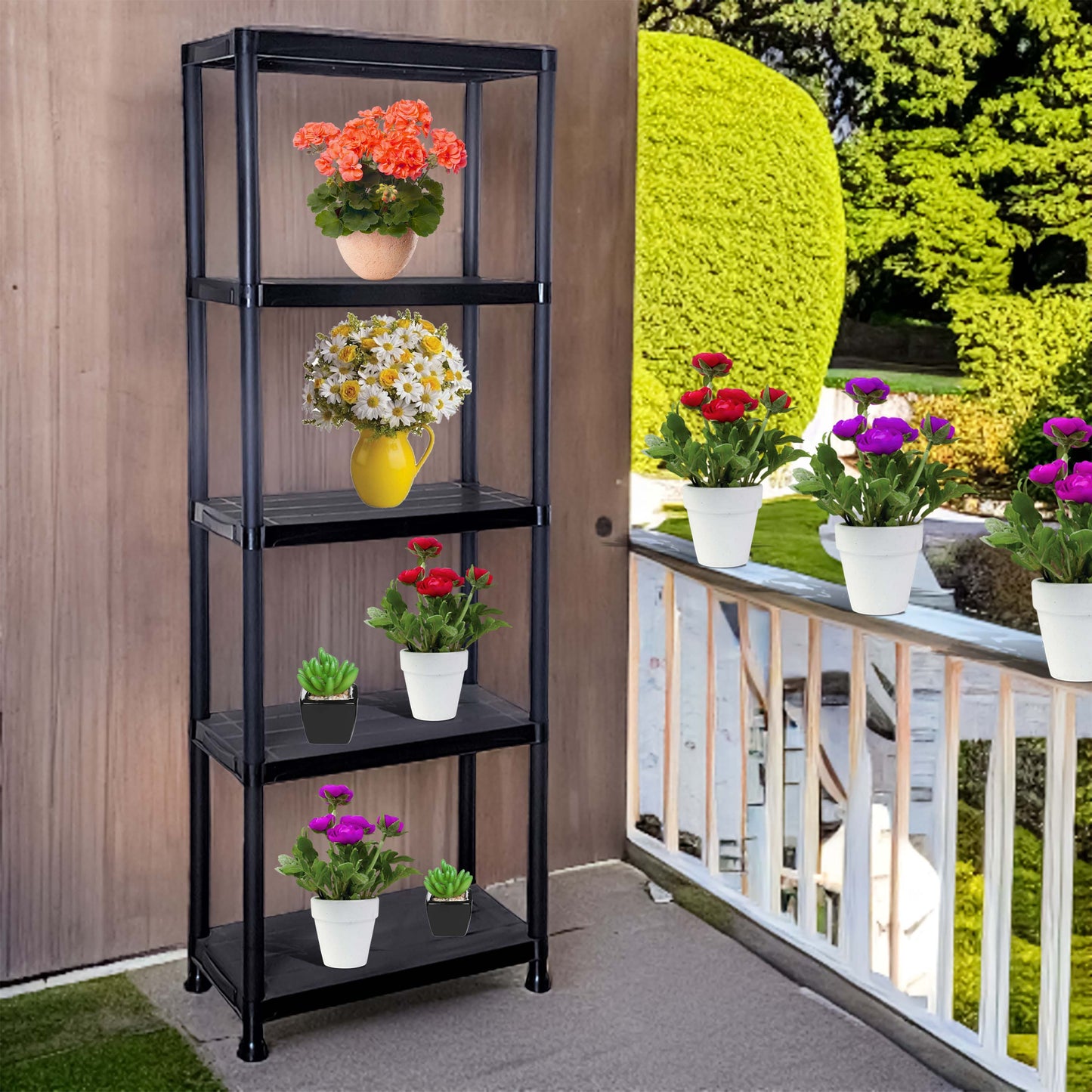 3/4/5 Tier Plastic Racking Shelving Storage Unit