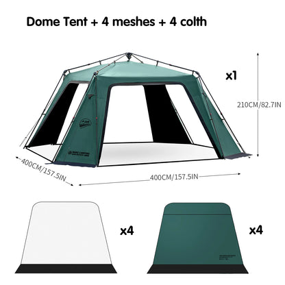 BISINNA 6-8 Persons One-touch Dome Tent Vinyl Coated Canopy Waterpoof Sunshade Shelter for Family Camping Travel Outdoors