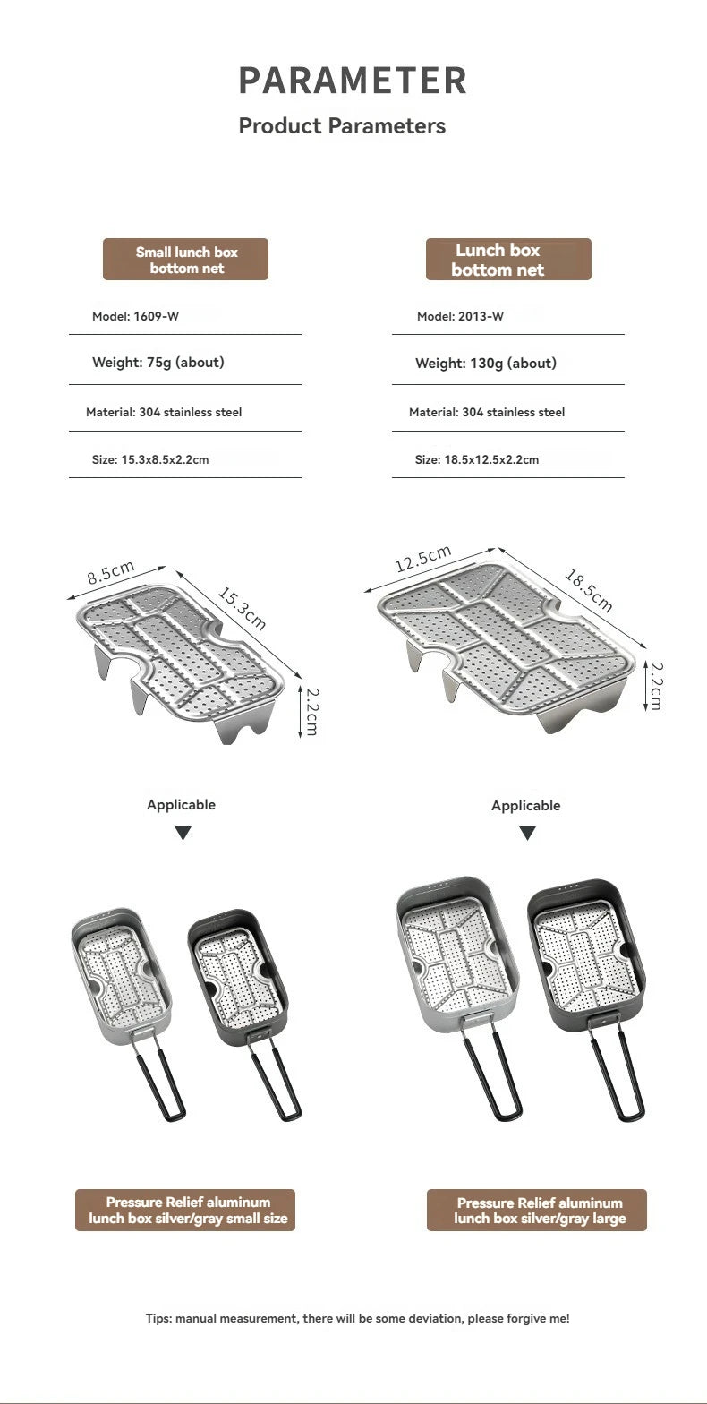 CAMPINGMOON Outdoor Camping Aluminum Lunch Box Bottom Net Picnic Thickened Stainless Steel Steaming Net With High Steaming Sheet