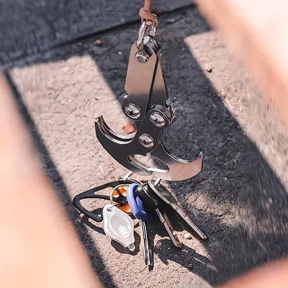 Folding Gravity Grab Hook Outdoor Rock Climbing Rescue Claw Survival Mountaineering Hook Tool Multifunctional Stainless Steel