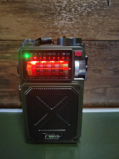 R11 Solar Hand Generator Radio Card Speaker Outdoor Emergency Disaster Prevention Survival Equipment with SOS Alarm Flashlight