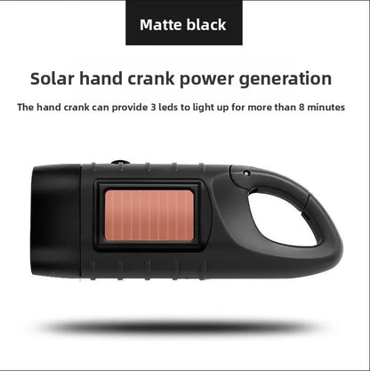Solar Powered LED Flashlights USB Charging Flashlight Survival Gear for Outdoor Camping Hiking Emergency Torch Light