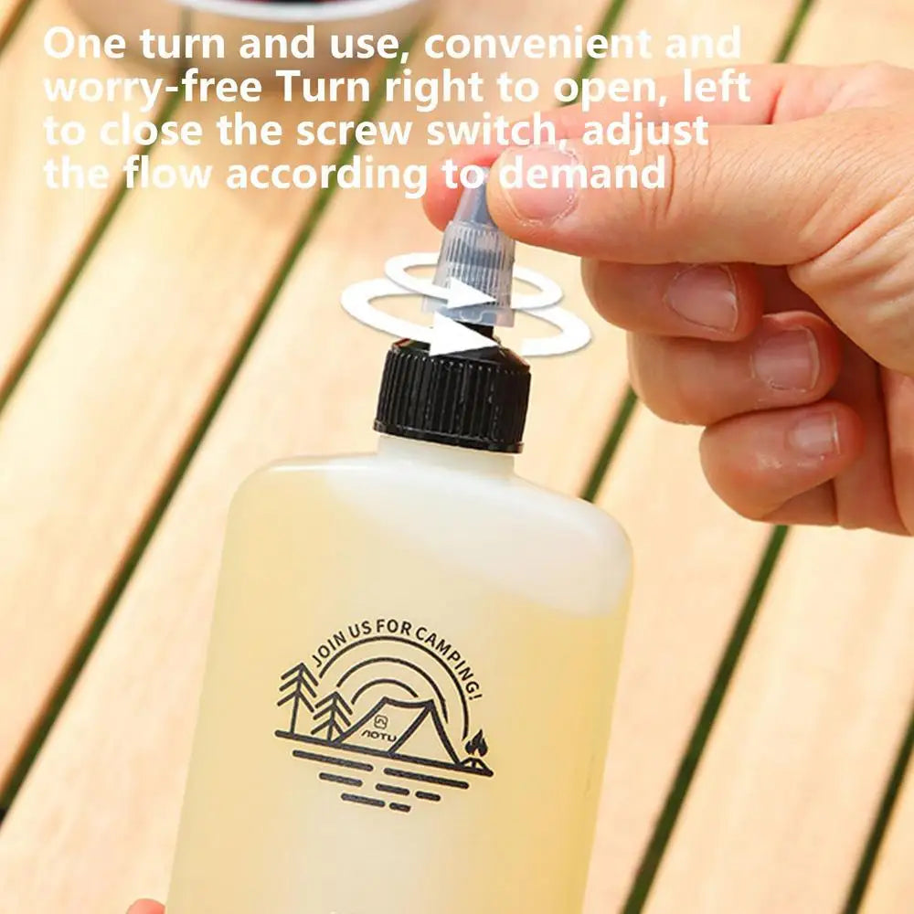 Outdoor Camping Oil Dispenser Bottle 120ml Leakproof Vinegar Jar Squeeze Bottle with Twist Top Cap HDPE for Cooking Grilling