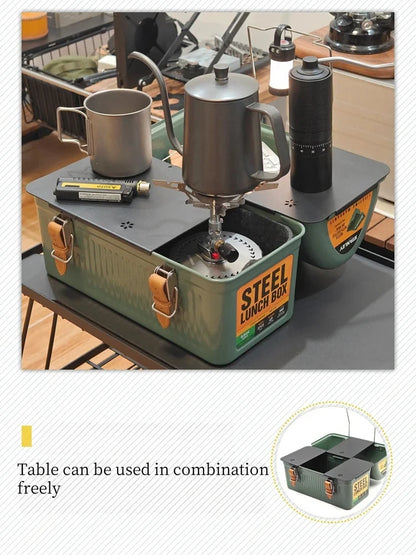 Folding Table Top Aluminum Alloy Table Board Plate Mini Shelf Table Board Felt Lining For Stanley Lunch Box 9.4L Camping Gear