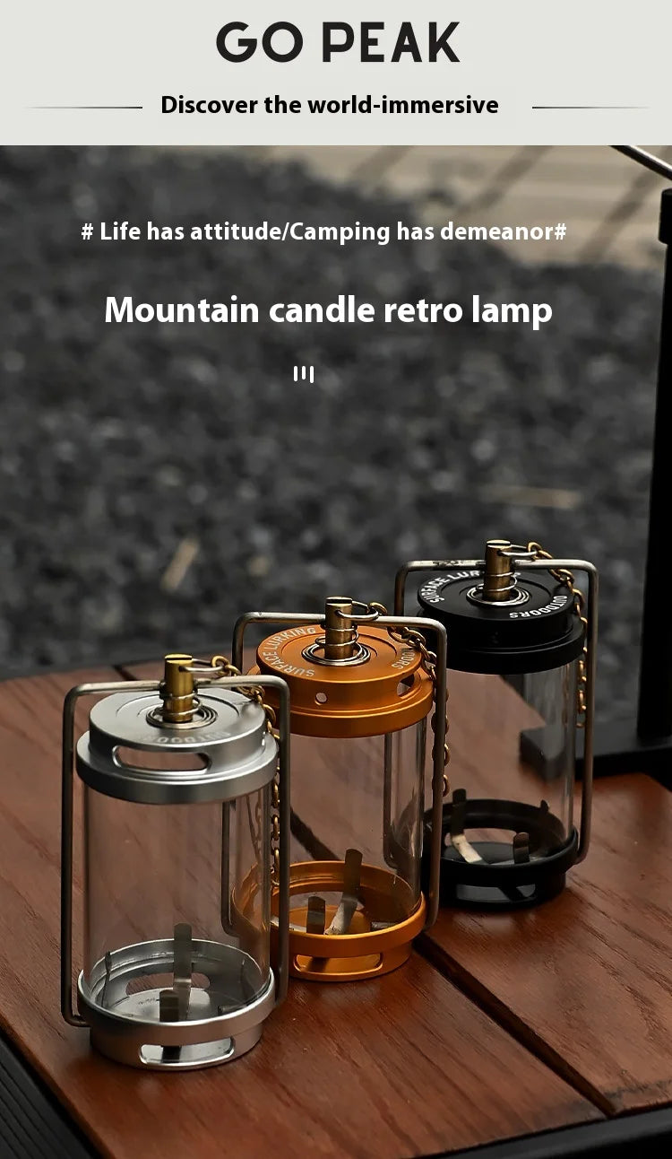 MOUNTAINHIKER GOPEAK Outdoor Candle Light Set Picnic Camping Retro Decorate Ambience Light Creative Desktop Bedside Candle Light