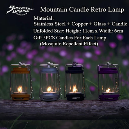 MOUNTAINHIKER GOPEAK Outdoor Candle Light Set Picnic Camping Retro Decorate Ambience Light Creative Desktop Bedside Candle Light