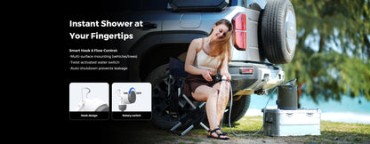 FLEXTAIL TINY SHOWER - Outdoor Camping Shower Portable Electric Shower Pump IPX7 Waterproof for Outdoor and Home Cleaning