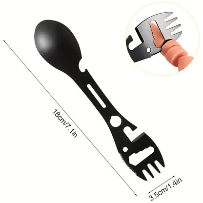 Outdoor Fork Spoon Versatile Outdoor Camping Tool Lightweight Fork Spoon Bottle Opener for Survival Tactical Utility for Easy