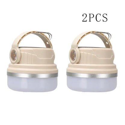 Outdoor Solar Camping Lamp USB Rechargeable Waterproof Lantern with Power Bank for Portable Emergency Tent Hunting Fishing Light