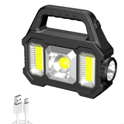 Emergencies Work Light Camping Light USB and Solar Charging Beam Flashlight D5QD