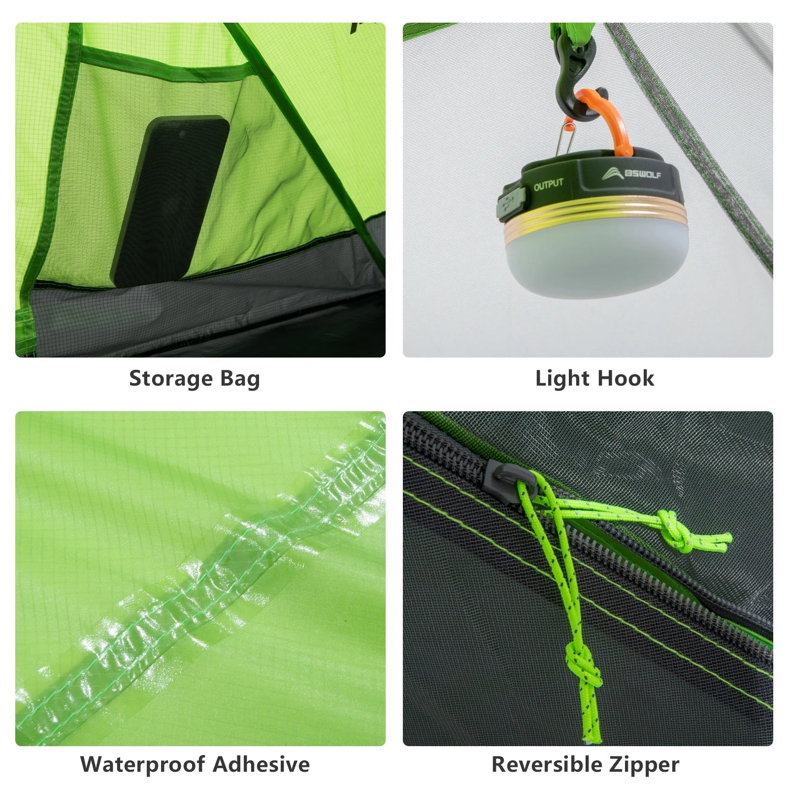2-Person Double-Layer Camping Tent Waterproof Backpacking  Green-1