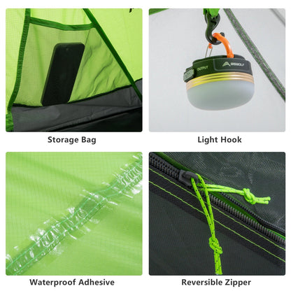 2-Person Double-Layer Camping Tent Waterproof Backpacking  Green-1